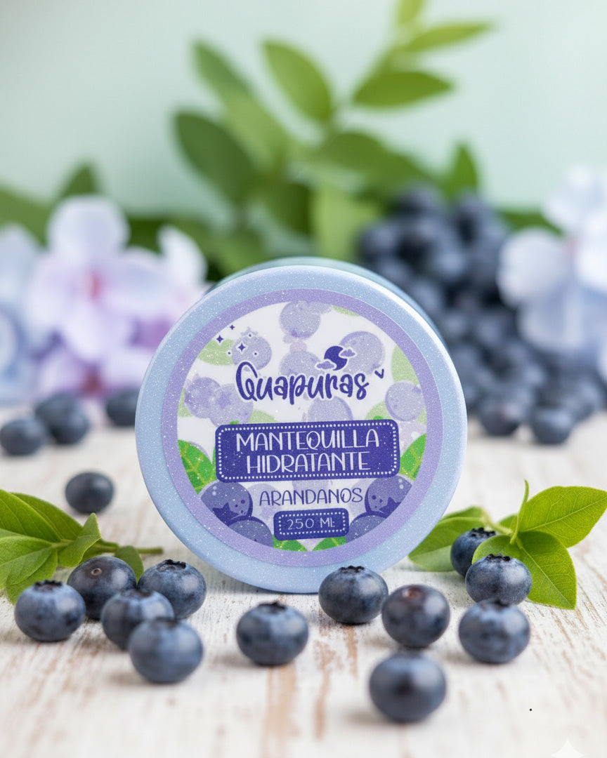 Mantequilla corporal de arandanos con brillitos