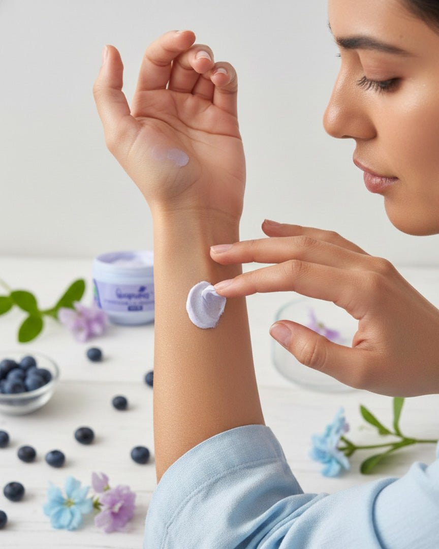 Mantequilla corporal de arandanos con brillitos